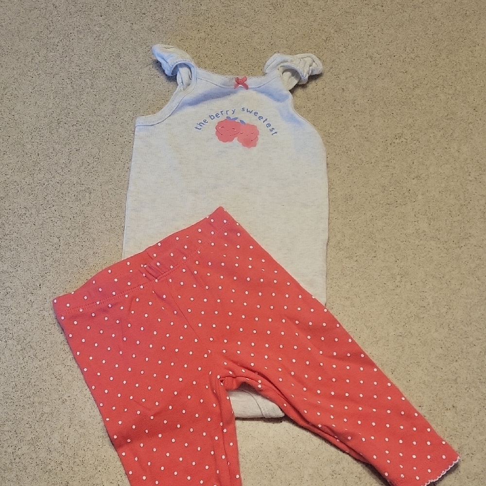 Carter's "The Berry Sweetest" 2 Pc Outfit Size 6-9 MONTHS